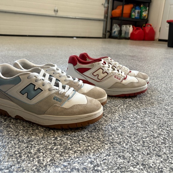 New Balance Other - New Balance 550 Sneakers in haze blue (9) and white brick red (10)